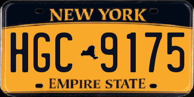 NY license plate HGC9175