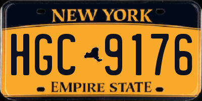NY license plate HGC9176