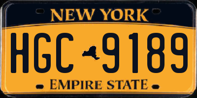 NY license plate HGC9189