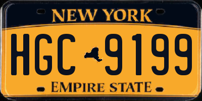 NY license plate HGC9199