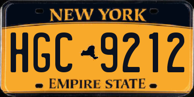 NY license plate HGC9212