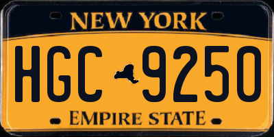 NY license plate HGC9250