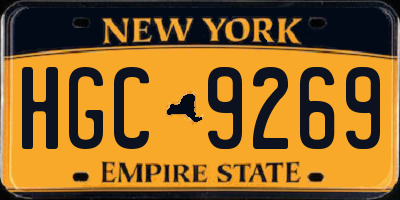 NY license plate HGC9269