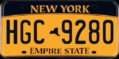 NY license plate HGC9280