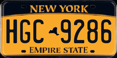 NY license plate HGC9286