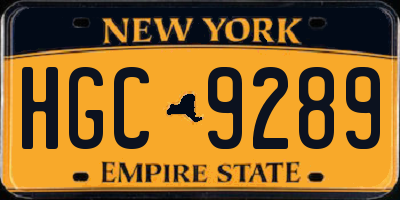 NY license plate HGC9289