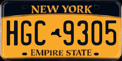 NY license plate HGC9305