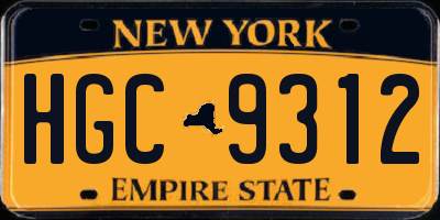 NY license plate HGC9312