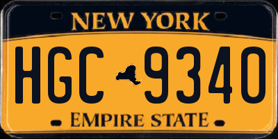 NY license plate HGC9340