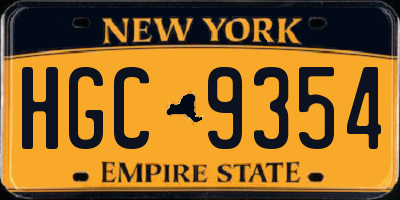 NY license plate HGC9354
