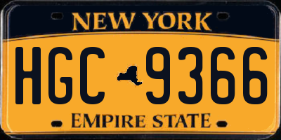 NY license plate HGC9366