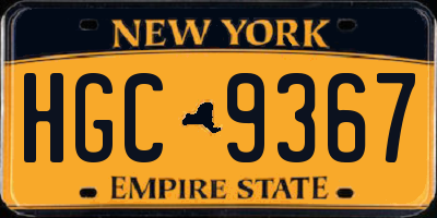 NY license plate HGC9367