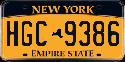 NY license plate HGC9386