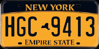 NY license plate HGC9413