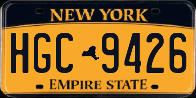 NY license plate HGC9426
