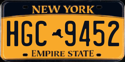 NY license plate HGC9452