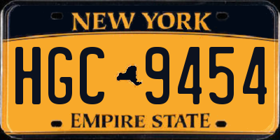 NY license plate HGC9454