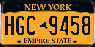 NY license plate HGC9458