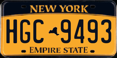 NY license plate HGC9493