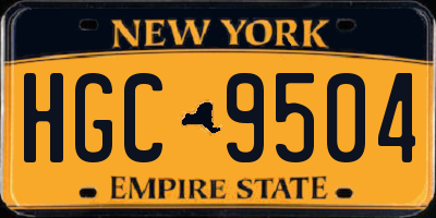 NY license plate HGC9504
