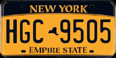 NY license plate HGC9505