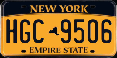 NY license plate HGC9506