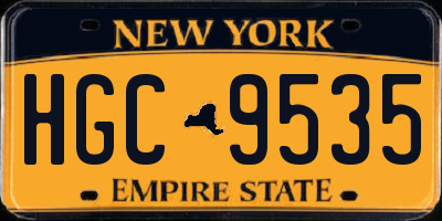 NY license plate HGC9535