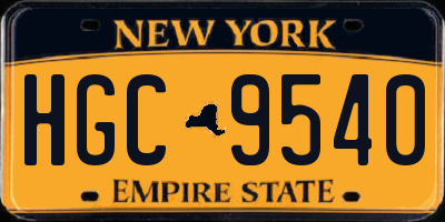 NY license plate HGC9540