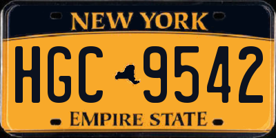 NY license plate HGC9542