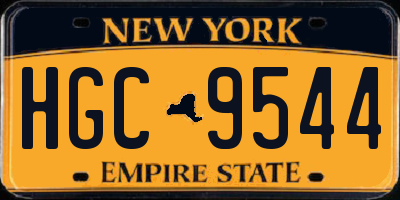 NY license plate HGC9544