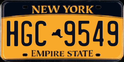 NY license plate HGC9549