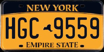 NY license plate HGC9559