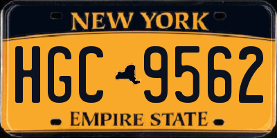 NY license plate HGC9562
