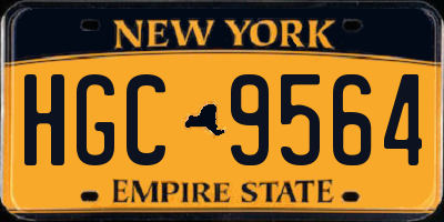 NY license plate HGC9564