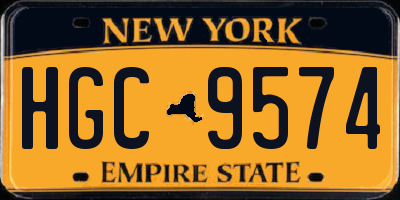 NY license plate HGC9574
