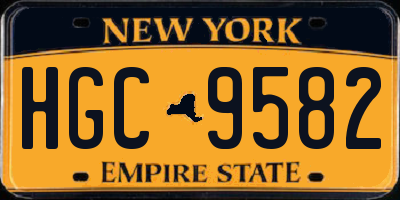 NY license plate HGC9582