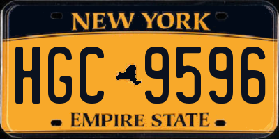 NY license plate HGC9596