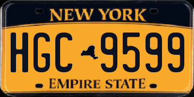 NY license plate HGC9599