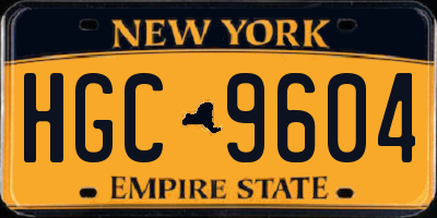 NY license plate HGC9604