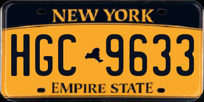 NY license plate HGC9633