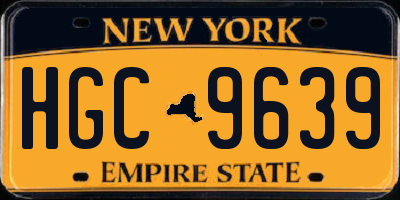 NY license plate HGC9639