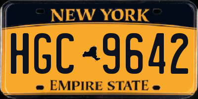 NY license plate HGC9642