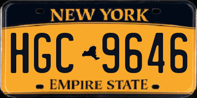 NY license plate HGC9646
