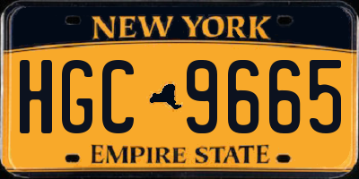 NY license plate HGC9665