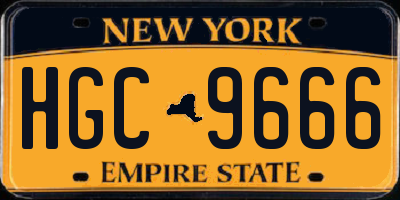 NY license plate HGC9666