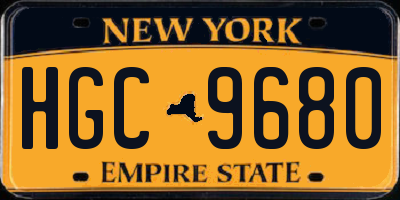 NY license plate HGC9680