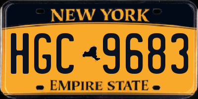 NY license plate HGC9683