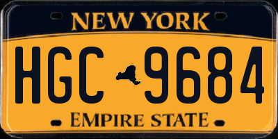NY license plate HGC9684
