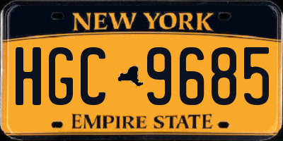 NY license plate HGC9685