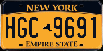 NY license plate HGC9691